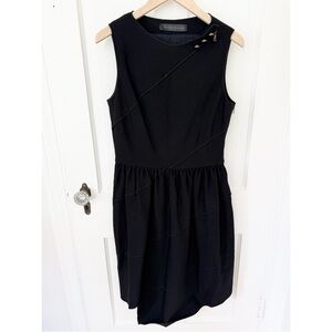 Proenza Schouler Tailored Asymmetrical Sleeveless Cocktail Dress Black LBD Sz 10